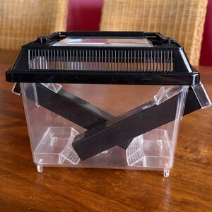 Exo-Terra Small Cricket Pen Black & Clear Acrylic Container with Handle